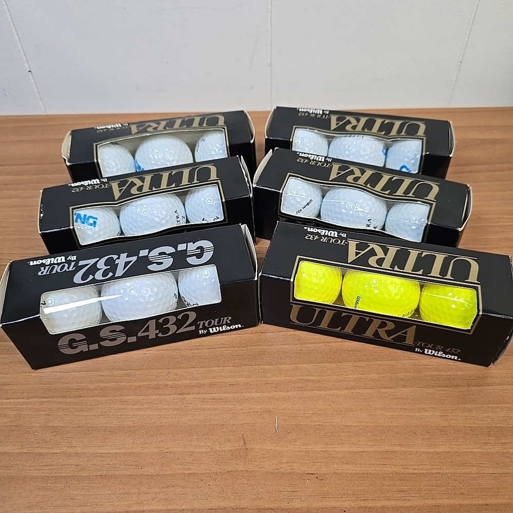 Wilson Ultra Tour 432 Bundle of 18 Golf Balls White & Optic‎ Yellow Vintage NOS